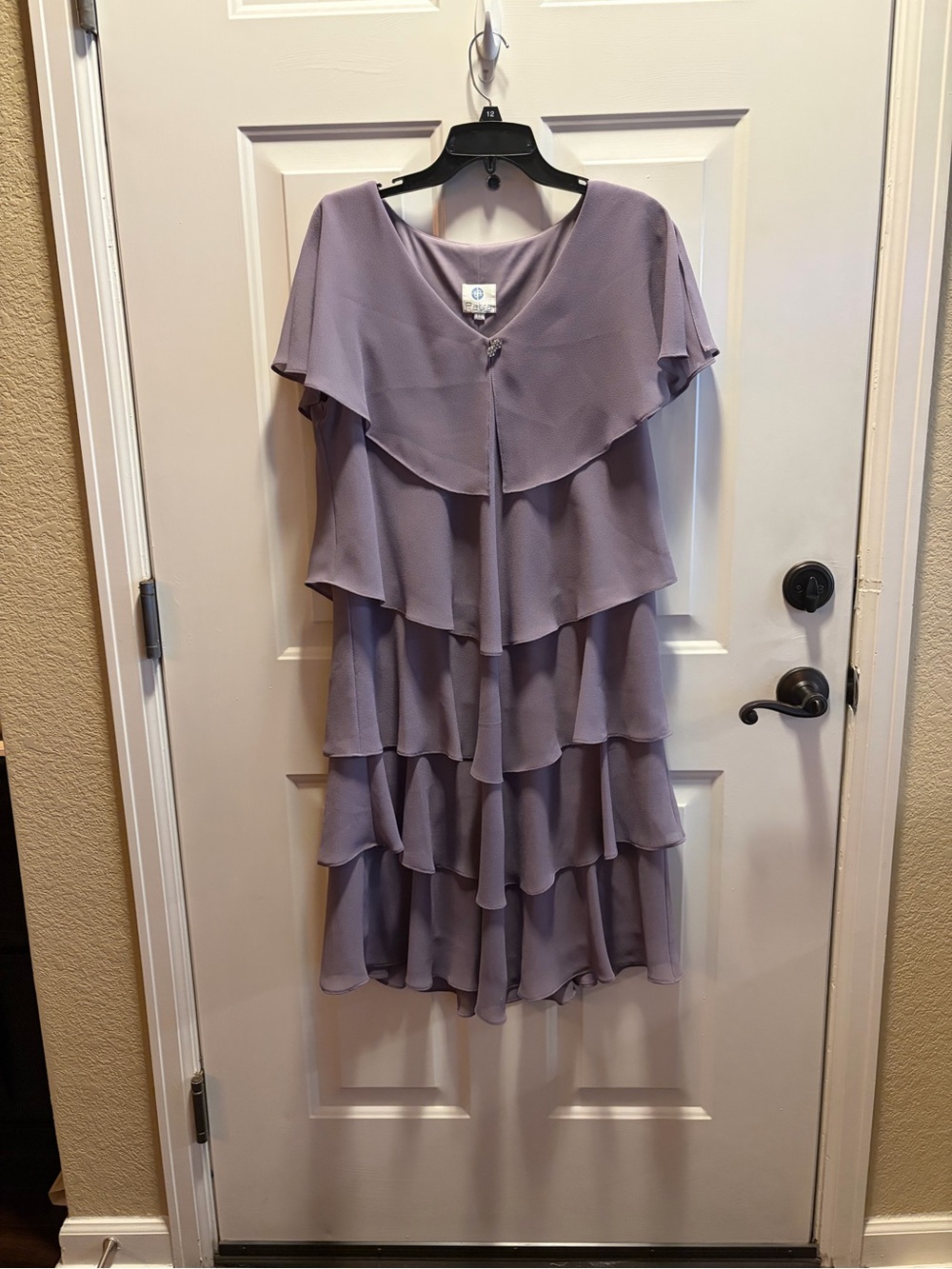 Patra Lavender Tiered Ruffle Midi Dress
